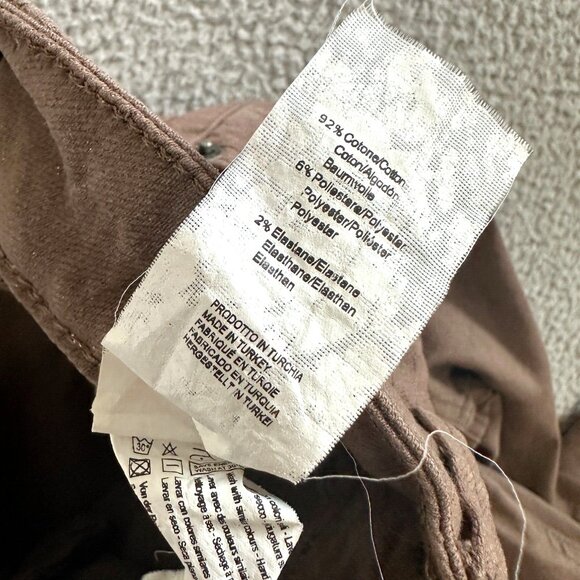 Subdued Soft Flare Jeans Womens High Rise Smile Brown Raw Hems Stretch - Picture 11 of 16